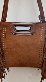 Borsa eco camoscio con frange 