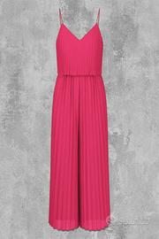 Tuta intera di marca donna fucsia plissettata
