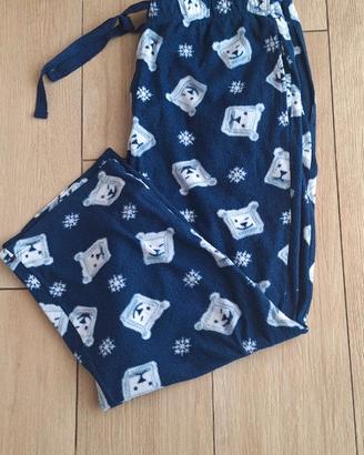 Pantalone pigiama jogger orso polare taglia L