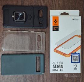 Pellicola Vetro + 3 cover custodia Google Pixel 7a
