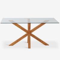 Tavolo con piano in vetro 