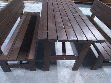 TAVOLO E PANCHE DA GIARDINO cm 200 x 80