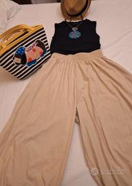Pantaloni cropped in stile vintage
