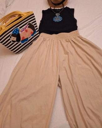Pantaloni cropped in stile vintage