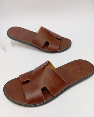 sandali ciabatte uomo nuovi in vera pelle 42