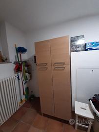 Armadio da bagno in laminato rovere chiaro