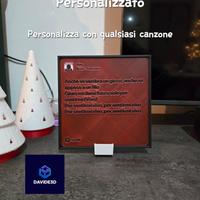 targhetta con testo canzoni spotify personalizzato