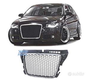 GRIGLIA AUDI A3 8P 08-12 LOOK RS3 NERO CROMATO