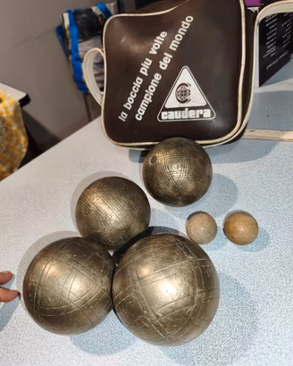 Bocce Bronzo Volo CAST d'Epoca e Borsa Caudera