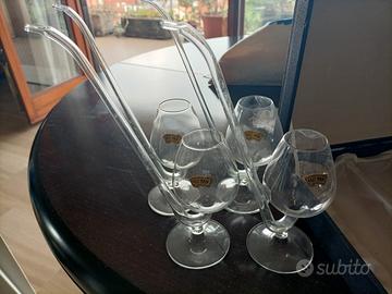 bicchieri con cannucce in vetro soffiato 