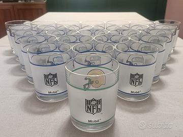 Lotto 26 bicchieri vintage NFL Mobil