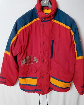 piumino diadora vintage vera piuma rosso Blu tagli