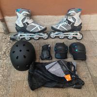 Coppia pattini-roller uomo-donna