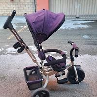Triciclo  passeggino con maniglione e tettuccio 