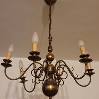 coppia di lampadari ottone stile barocco olandese