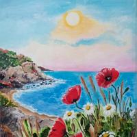 quadro paesaggio marino 24 x 30 