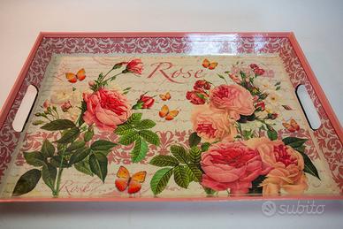 Vassoio AD Trend rettangolare motivi floreali