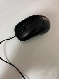 Mouse USB nero con filo per PC e portatile