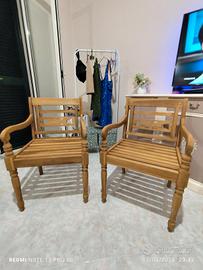 coppia poltroncine teak legno 