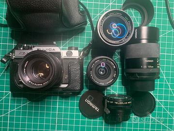 Fujica az-1 + fujinon 28mm 3.5 + 3 obbiettivi