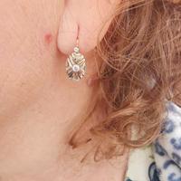 Orecchini vintage oro bianco e giallo con zirconi