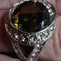 Anello Vintage Cocktail "Verde Oliva"