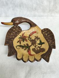 Vassoio portaoggetti porta bonbon bronzo decorato