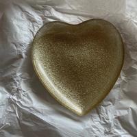 Piatto in vetro a forma di cuore ore glitter