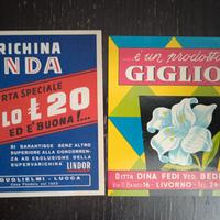Antiche etichette prodotti Italiani anni 40-50
