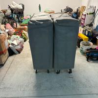 Letti singoli pieghevoli con ruote e materassi