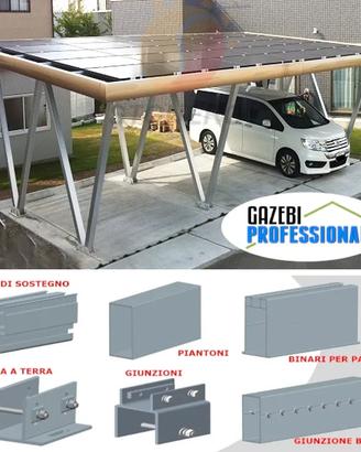 Carport auto gazebo pergola impianto fotovoltaico