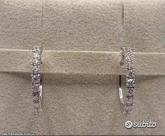 ORECCHINI CERCHIO ORO 18kt. CON DIAMANTI ct. 1,01