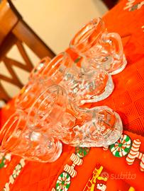 Set 6 Bicchierini Di Vetro Stivale Natalizio