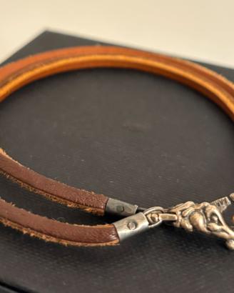 Bracciale cuoio con chiusura Trollbeads