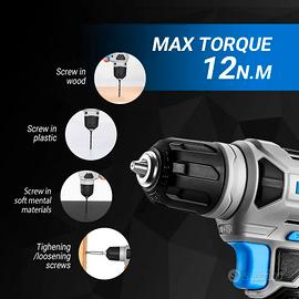 DEKO Set trapano a batteria 8V Mandrino