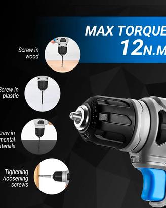 DEKO Set trapano a batteria 8V Mandrino