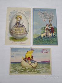 3 CARTOLINE PASQUALI ANTICHE 2 viaggiate