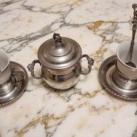 Set da caffè Vintage in Peltro 95% e Porce