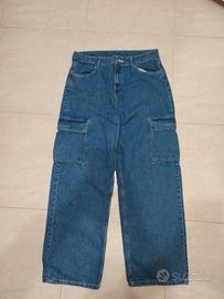 Jeans cargo blu