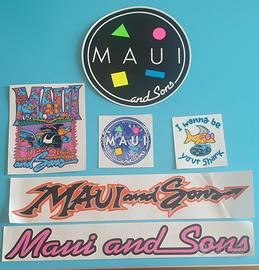 Adesivi vintage Maui, quicksilver, scorpion, surf