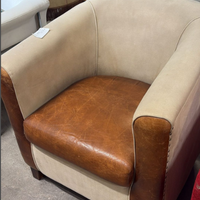 Poltrona con seduta in pelle Usato 3254/U