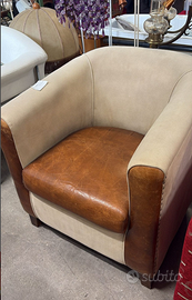 Poltrona con seduta in pelle Usato 3254/U