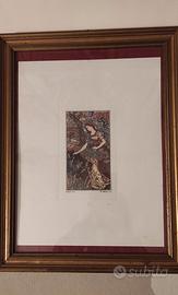 Litografia (Stampa) di una Vetrata Art Nouveau