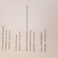 arredamento,cella,banco lineare macelleria/salumer