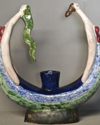 Scultura ceramica Vietrese – Sirene candeliere