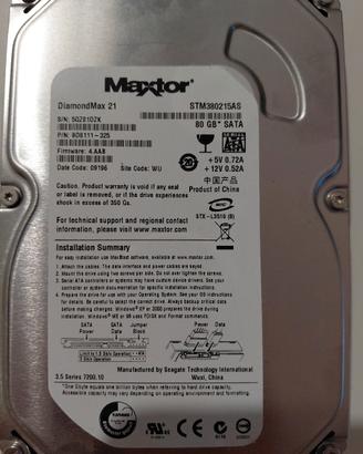 Hard disk 80 gb sata Maxtor