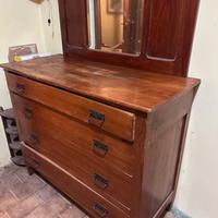 Cassettiera con  specchio in cliegio