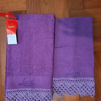 COPPIA ASCIUGAMANI CON PIZZO NUOVI
