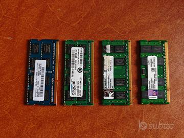 Lotto RAM Note/Laptop DDR3,DDR3L e DDR2
