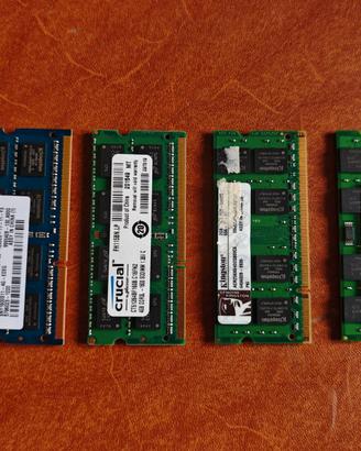 Lotto RAM Note/Laptop DDR3,DDR3L e DDR2